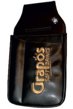 Order man bag exclusive, gold embroidered : Grapos soft drinks