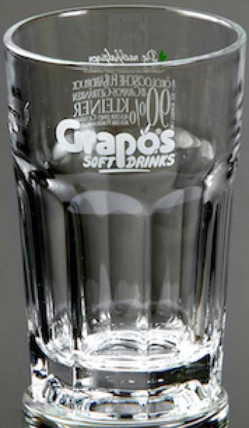 Casablanca glass 28cl imprint "Grapos Softdrinks" 0.2 l calibrated