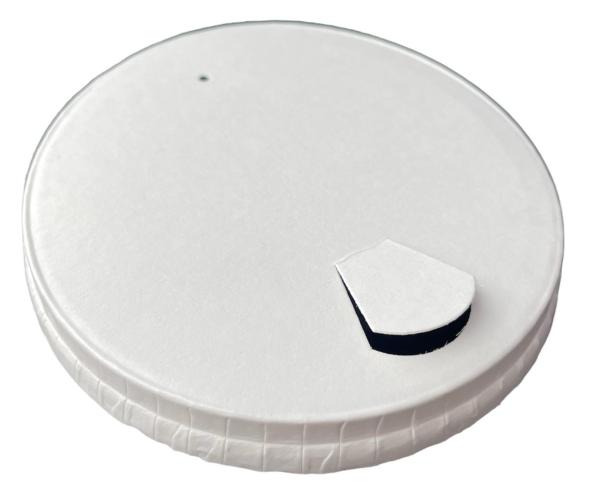 Cardboard lid for drinking cup 0.5 l with hole (for BE 208)