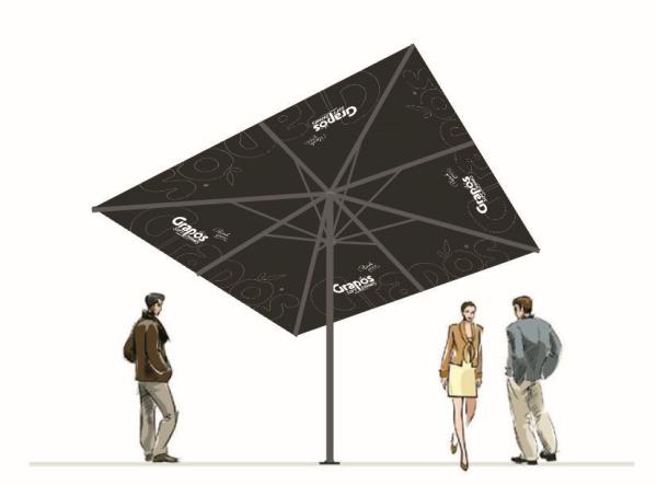 Grapos Slip-Cover for parasol (until year 2023) "black inside" 350 x 350 cm